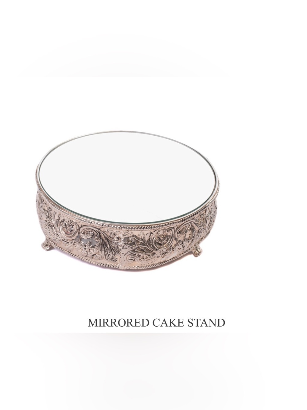Vintage 12" Studio Silversmiths silver plated MIRROR Cake Platter